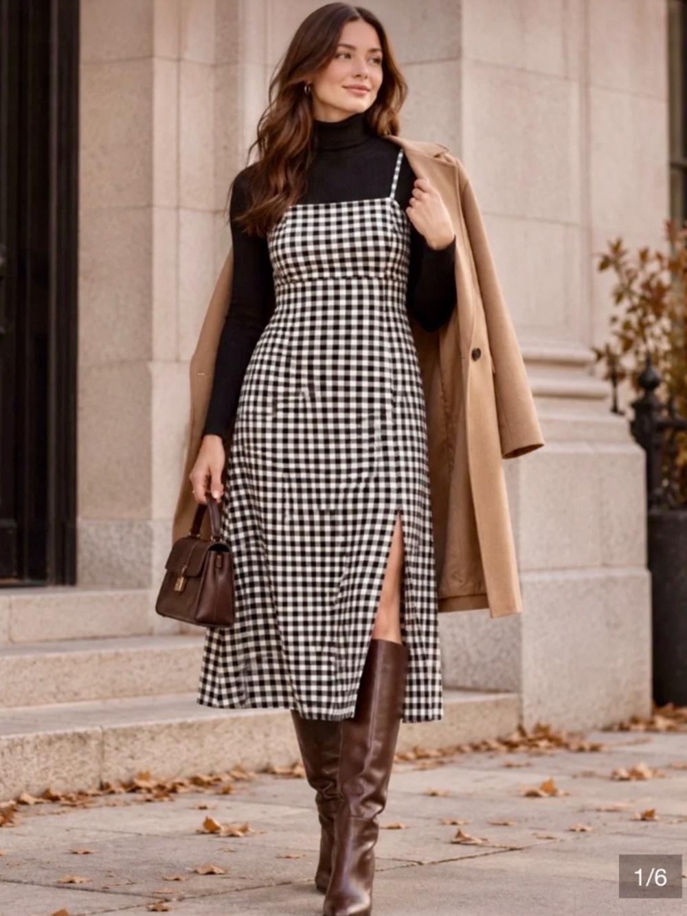 Zara Jacquard Gingham Midi Dress